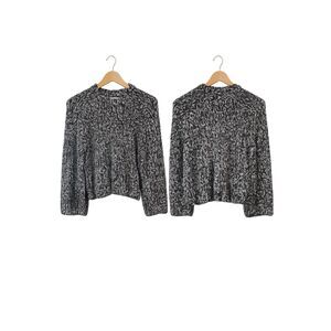 Abercrombie & Fitch Marled Crew Sweater in Black & White Size S (NWOT)